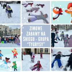 zimowe zabawy na niegu - grupa tygrysy